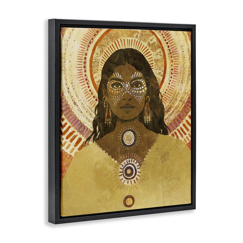 «Desert Seer Portrait», art mural encadré noir sur toile flottante, design par Victoria Barnes, H 21 po x l 17 po