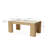 Rectangular Coffee Table with Faux Travertine Top and Oak Frame