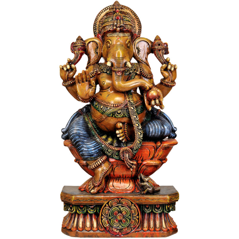 Lord Ganesha assis sur un lotus