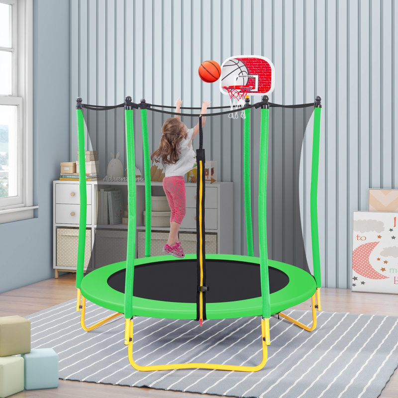 Trampoline pour enfants_76,5 po x 65 po x 65 po, Vert gazon