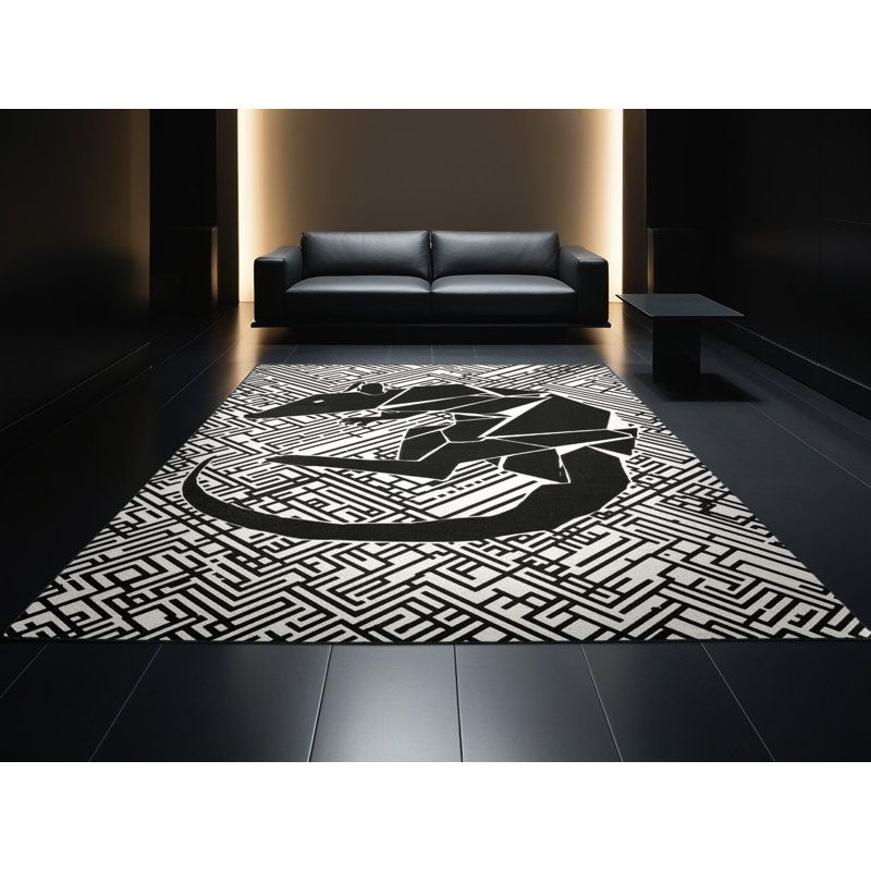 Tapis géométrique moderne lavable à la machine Oryn Bandicoot, 6 X 9