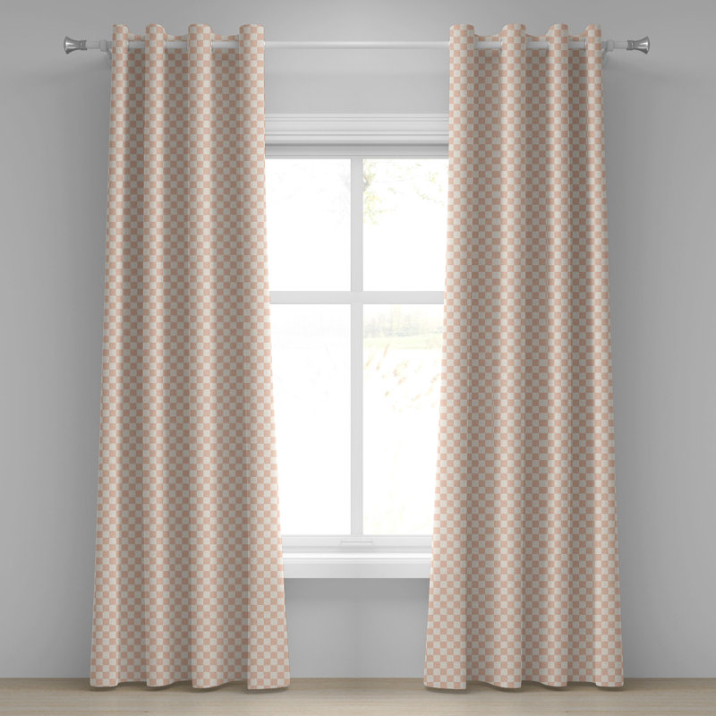 Rideau à 2 panneaux avec œillets Red Barrel Studio®, 50 po x 108 po, crème pêche, L 50 po x L 108 po