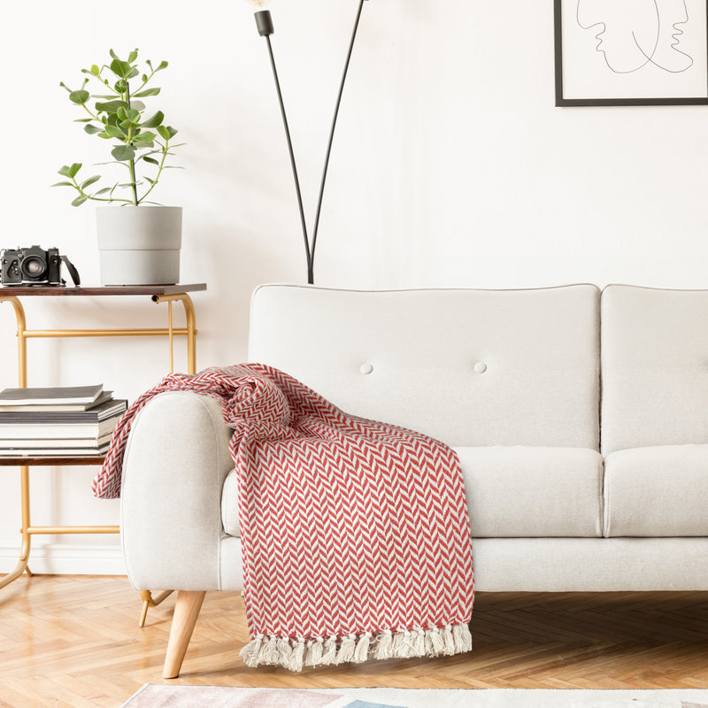 Throw Blanket For Sofas Bed Extra Large Recycled C Throw Blanket, Orange, 152cm x 127cm