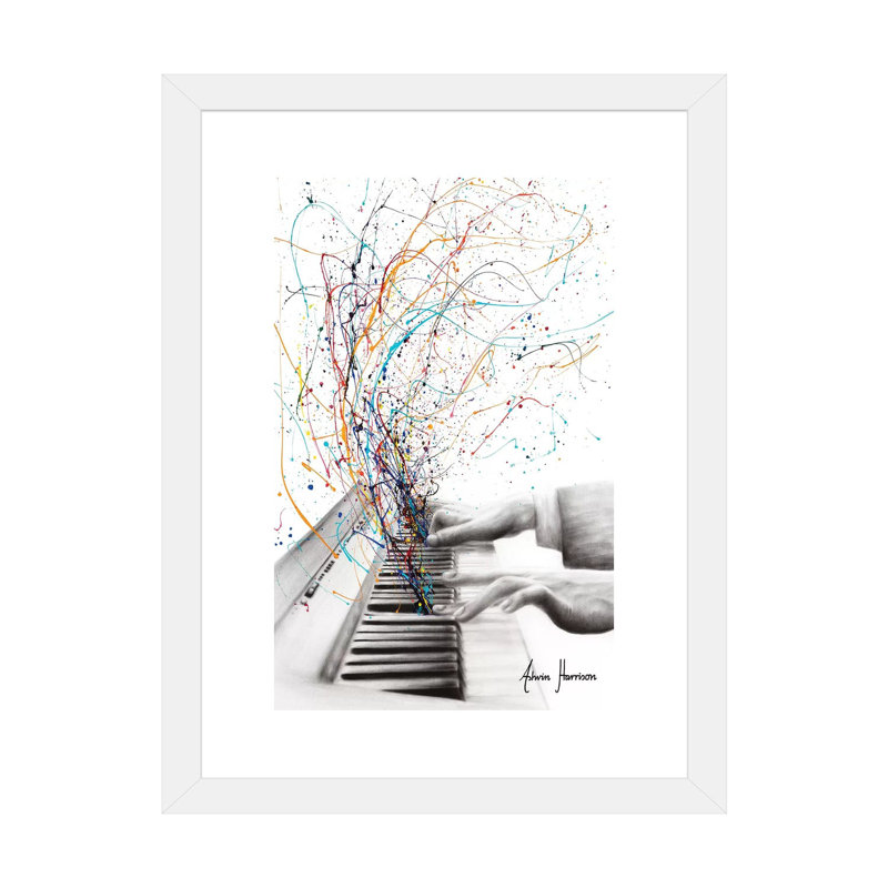 Le clavier solo par Ashvin Harrison - impression, Papier encadré blanc, Blanc, H 32 po x l 24 po x P 1 po