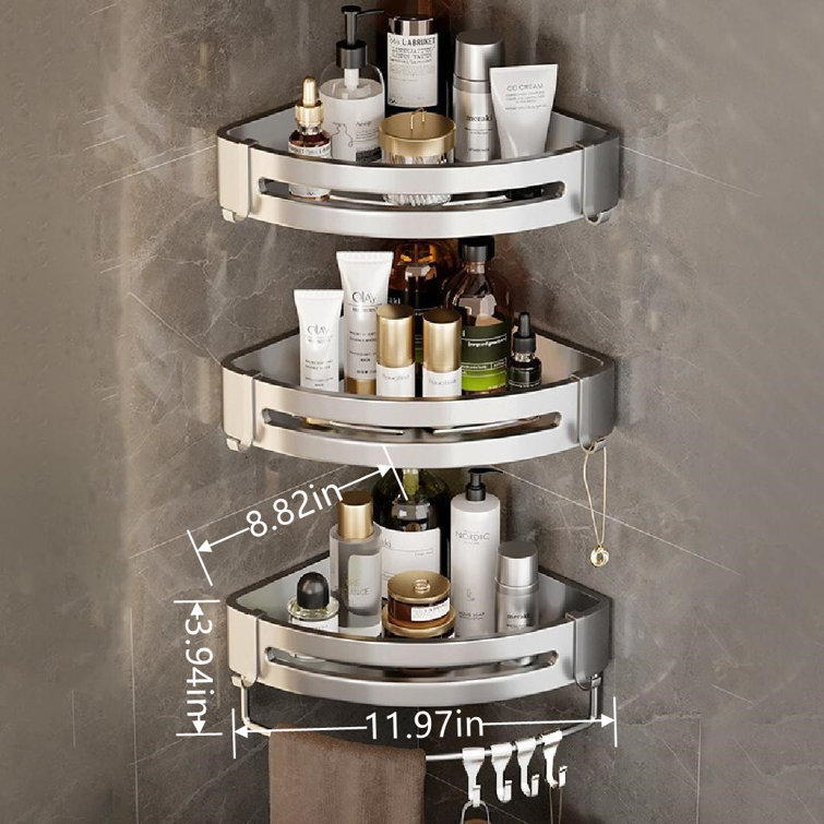Shower Caddy Shelf, Bathroom Shower Rack, Stainless Steel Suction