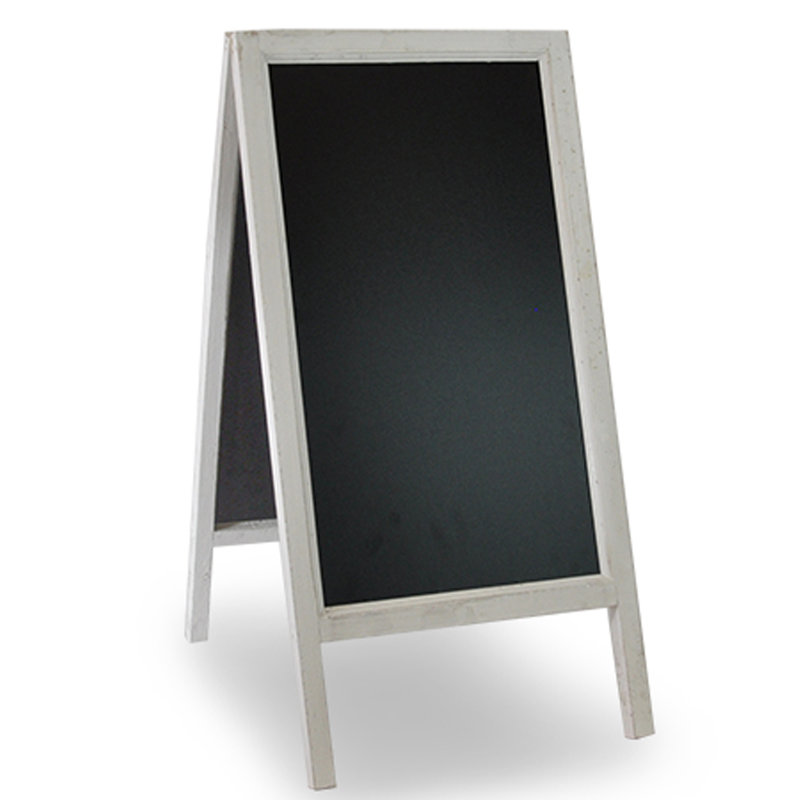 Tableau noir en bois pliable, Blanc vieilli, H 2 pi 2 po x l 1 pi 9 po