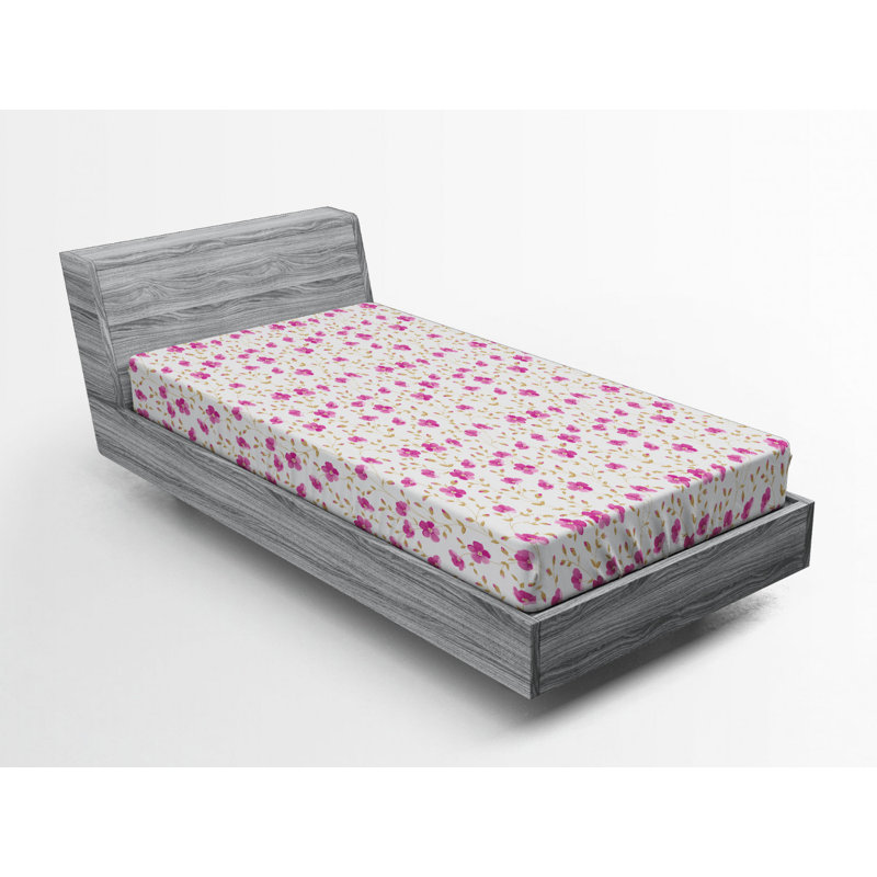 Microfiber Fitted Sheet, Twin XL Fitted Sheet, Floral 2