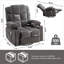  Fauteuil inclinable de massage surdimensionné pour adultes avec massage chauffant, port USB et 2 porte-gobelets, tissu gris ardoise-1473160203