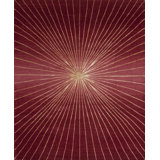 Modern Tibet Hand Knotted Starburst Area Rug in Red
