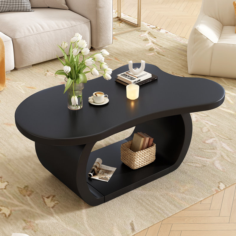 Table basse Modern Cloud, épaisseur de la table 1,5 po, table d'appoint irrégulière, pieds de table courbés, table d'appoint à bords arrondis au design unique