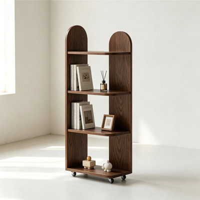 Tablette de rangement étroite en bois d'hévéa