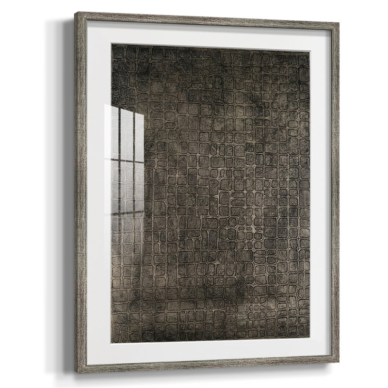 Treillis lustré III, Blanc, Papier encadré argent vieilli