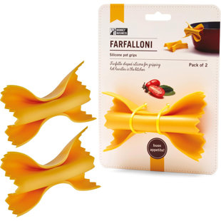 Gants de cuisine Monkey Business - Poignées en silicone en forme de pâtes Farfalloni pour la manipulation de casseroles et de plats chauds