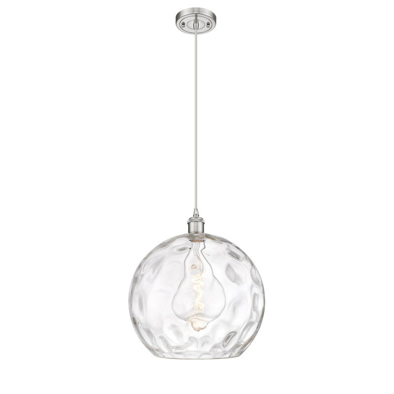 Luminaire suspendu sphère 1 lumière Roxane, H 13 po x l 10 po x P 10 po, Ampoule non incluse, Argent argent