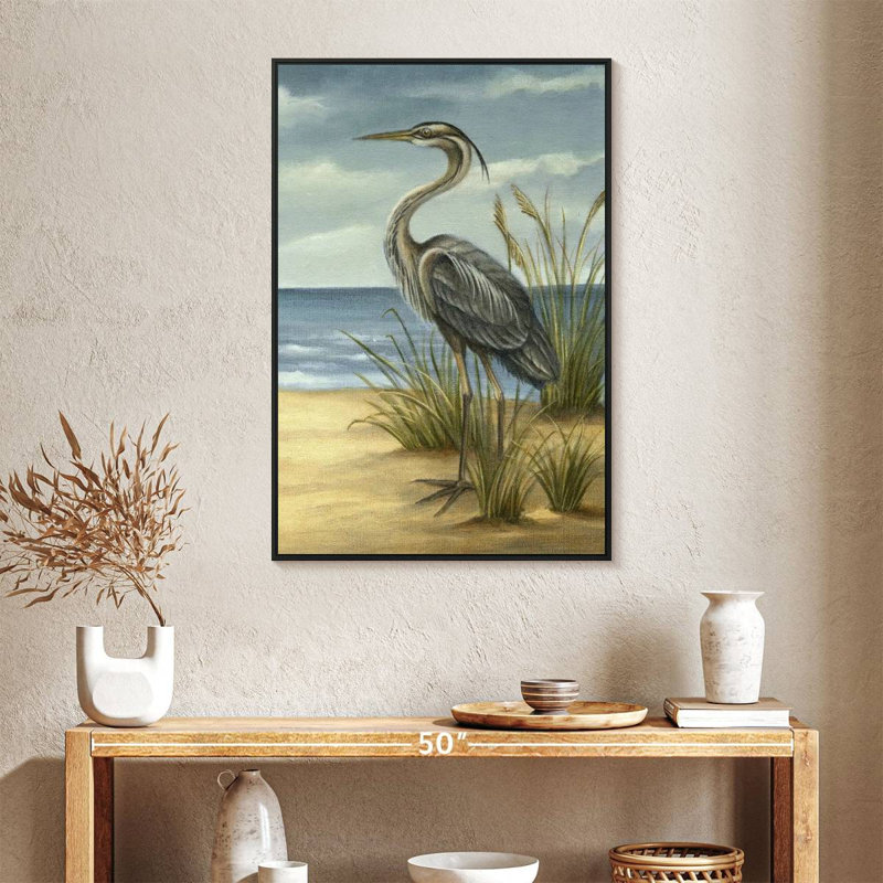 Shore Bird II, 25" X 37", Floating Frame Black