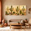 Paysage de cactus, paysage de cactus, ensemble de 3 reproductions d'art sur toile-130077077