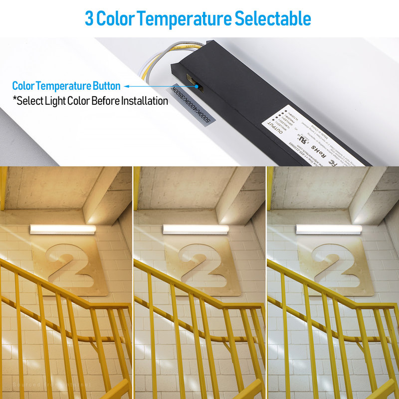 4ft Commercial Led 3cct Led Linear Stairwell Strip Light Fixture 