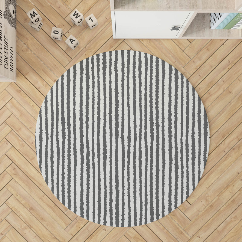 Tapis de jeu pour enfants Long Gen, Ivoire/gris anthracite