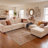 Rundey U-shaped Sleeper Sectional Corduroy Sofa Bed With Storage Space-119112663