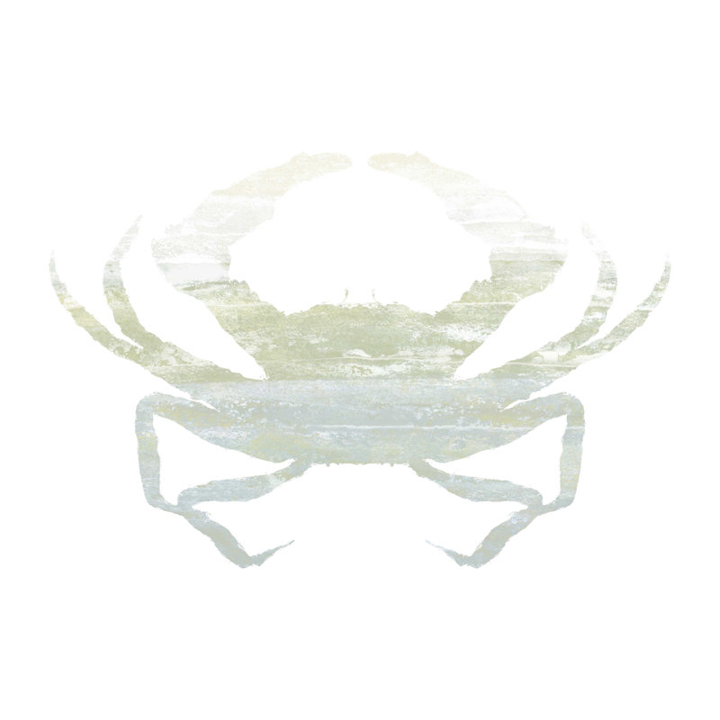 Silhouette de crabe élégant - peinture sur toile tendue, H 36 po x l 48 po