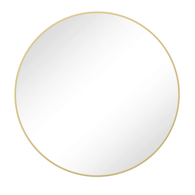 48" Oversized Gold Mirror With Metal Frame, Enhancing Multiple Rooms' Looks 48", Elevating Style Of Decor
