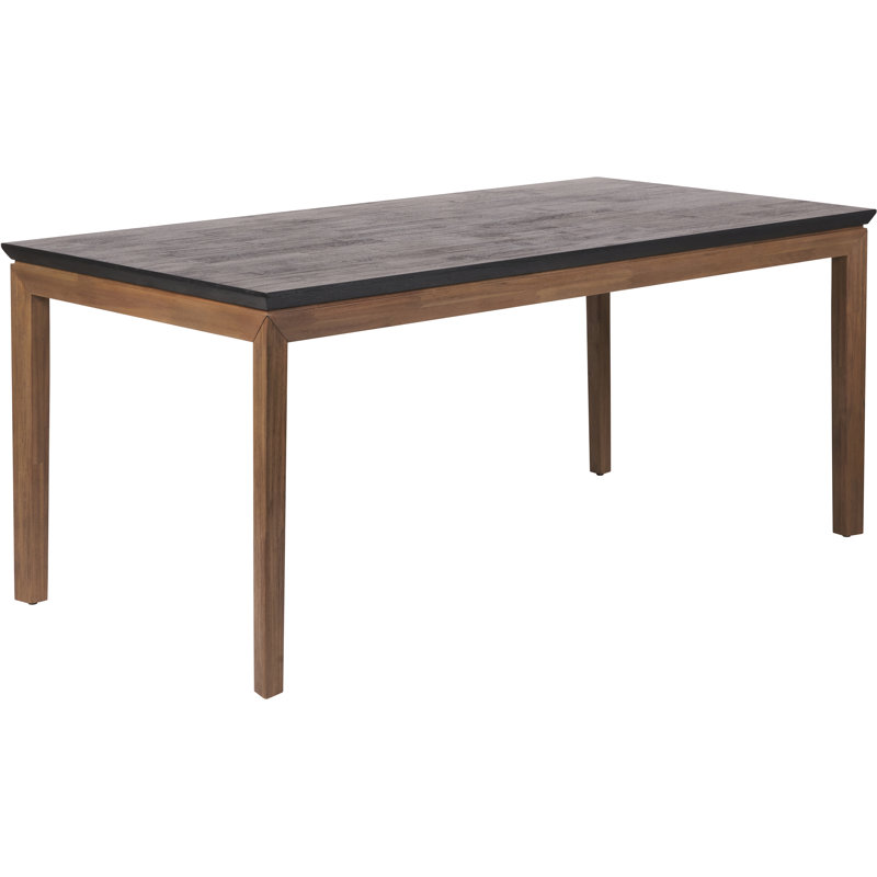 Takierra Acacia Solid Wood Top Dining Table, Black/Brown