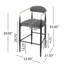 Tabourets rembourrés à hauteur de comptoir de 2, avec pieds en fer pour la cuisine d'îlot, capacité de poids de 265 lb, outils industriels de tissu de 260 lb inclus-116735230