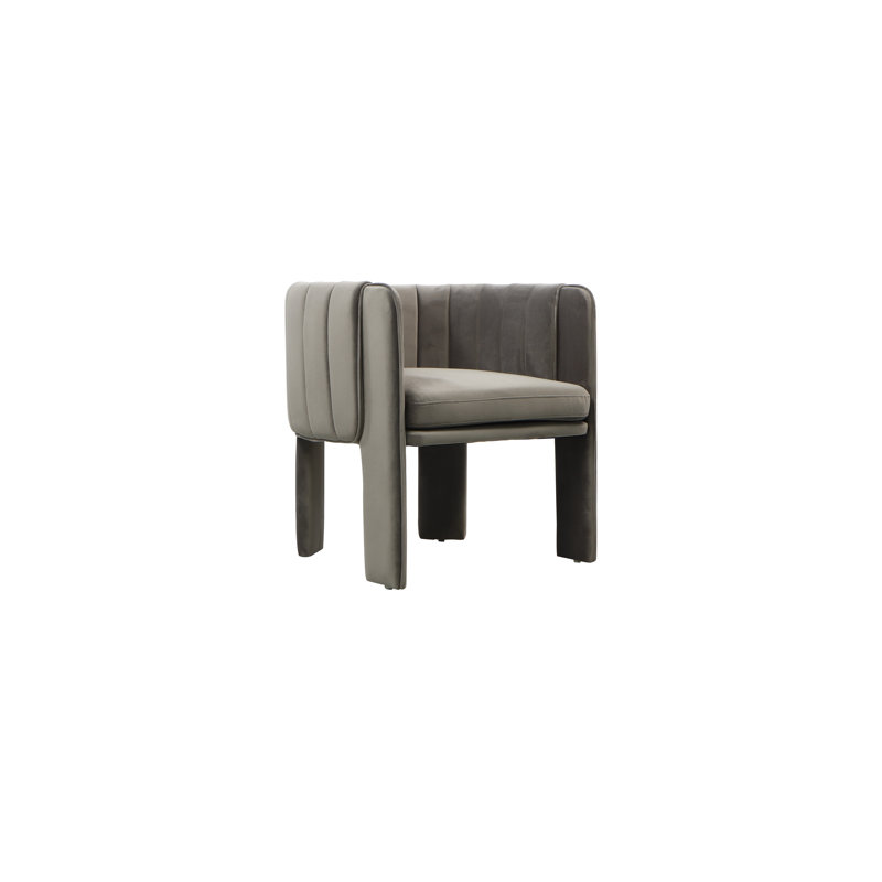Chaise avec accoudoirs en velours Magline , Velours gris velours