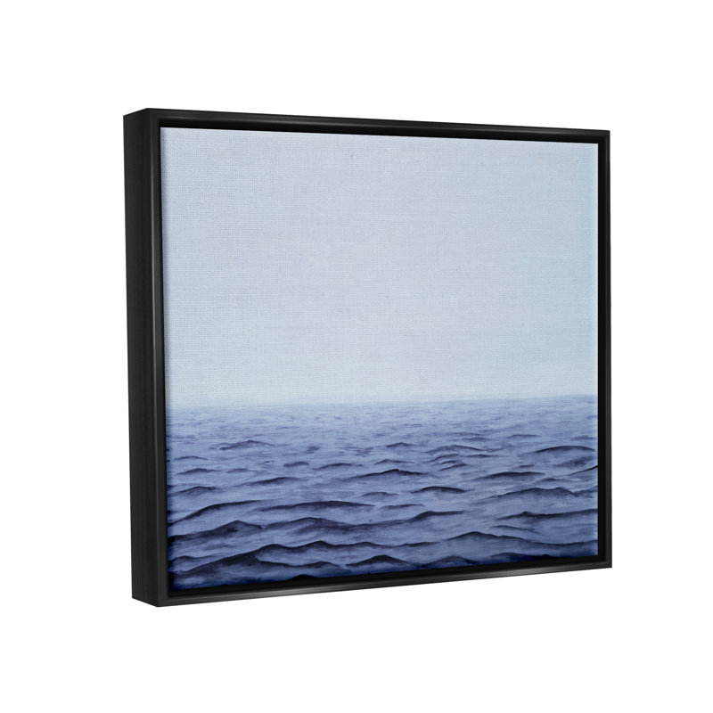 «Vast Ocean Horizon Solever Blue Water Waves» par Michael Willett - cadre flottant, impression sur toile