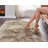 Blakes Solid Color Handmade Faux Sheepskin Area Rug in Beige-186776332