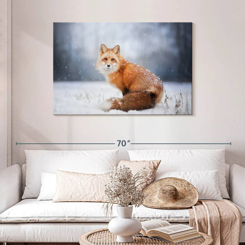 Portrait de petit renard roux Brampt, H 30 po x l 45 po