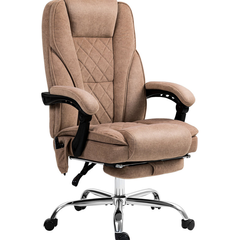 Fauteuil de bureau massant, brun, avec repose-pieds, chauffant et réglable en hauteur, réglable en hauteur pour 6 personnes