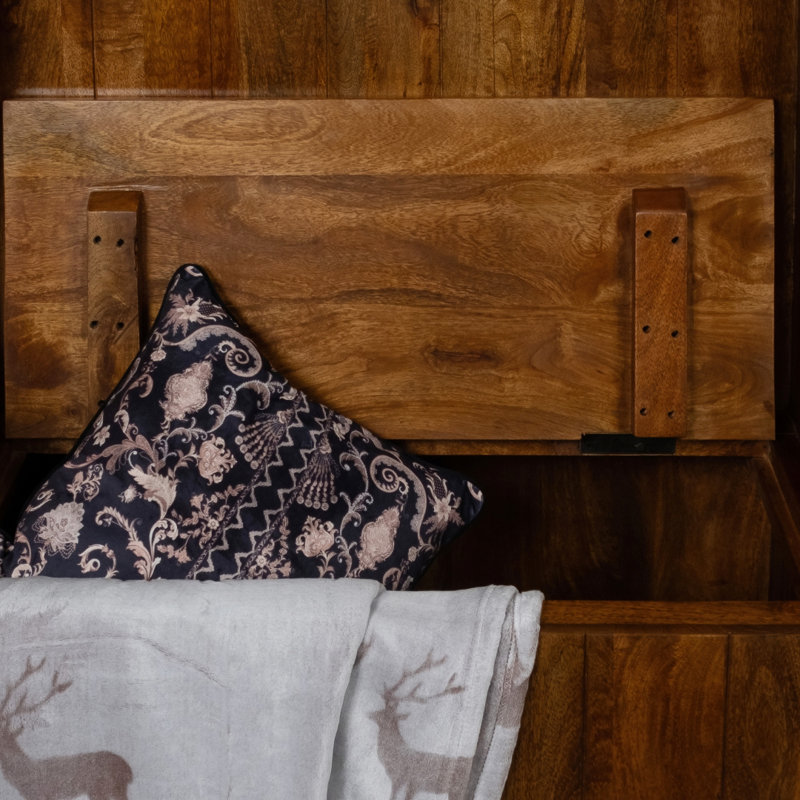 Fleischmanns Solid Wood Storage Bench, Dark