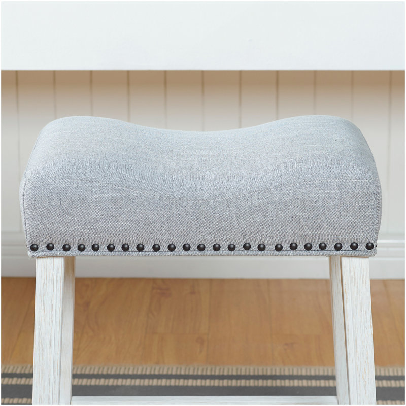 Ensemble de 2 tabourets Coco, Gris, Blanc