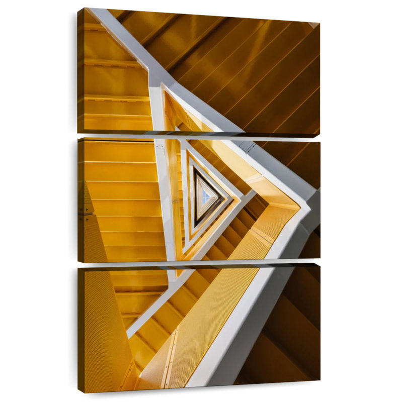Lilie Yellow Triangular Staircase, 74" H x 48" W