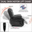 Motor Infinite Position Up to 350 LBS Electric Medium size Leatheraire Grey Power Lift Recliner Chair with 8-Point Vibration Massage and Lumbar Heating
