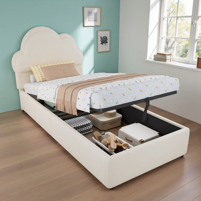 Upholstered Ottoman Storage Bed, Single (3')