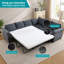 Canapé-lit modulaire spacieux en forme de L, canapé-lit 2 en 1 escamotable, idéal pour les grands salons et pour un sommeil confortable
