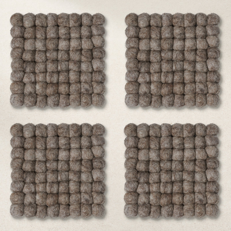  Sous-verres en laine MODWOOL (ensemble de 4, brun), Brun