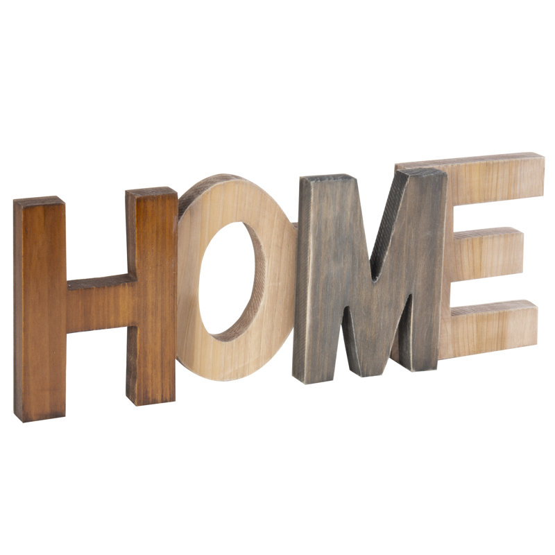Text & Numbers Letter Block, Brown