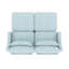 Canapé deux places en tissu de chenille avec 2 repose-pieds et 2 coussins lombaires-528488016