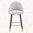 Light Gray PU Leather Bar Stools with Gold Accent Footrest, Set of 2-2032043771