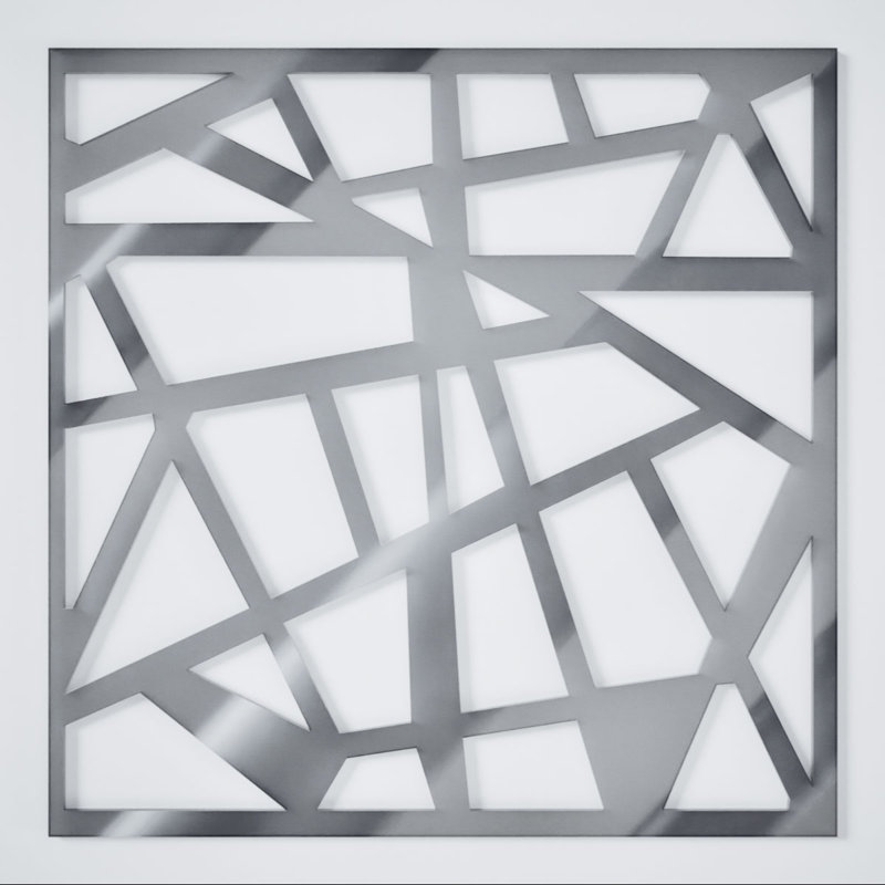 Panneaux muraux décoratifs en acrylique de taille moyenne Harris Harrisburg, 15.38" H x 15.375" W x 0.125" D, Argent argent