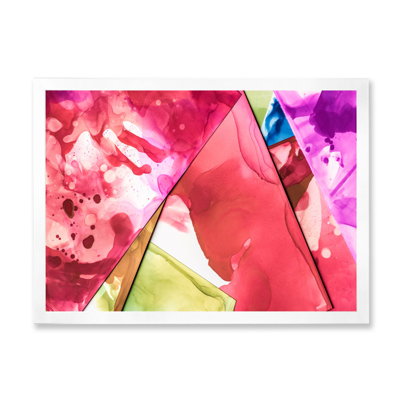 «Red Mauve», art mural moderne sur toile, Cadre photo blanc, H 16 po x l 32 po x P 1 po
