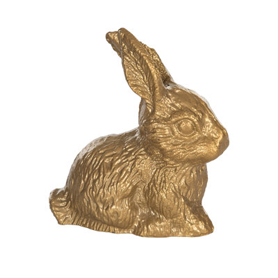 Iron Baby Bunny Gold, Figurines, Gold, Resin, Tabletop, Living Room, Spring, Home Decoration