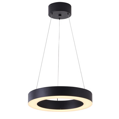 Lustre halo 1 lumière DEL noir mat