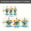 Ensemble de 2 tapis de cuisine bleu sarcelle à motif floral