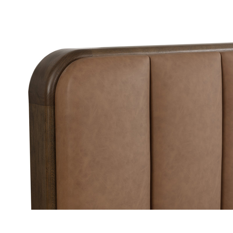JAMILLE Solid Wood Bed, King, Milliken Cognac