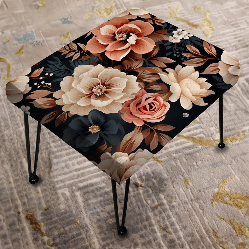 Classic Vintage Pink Garden Melodies - Floral Rectangle Ottoman