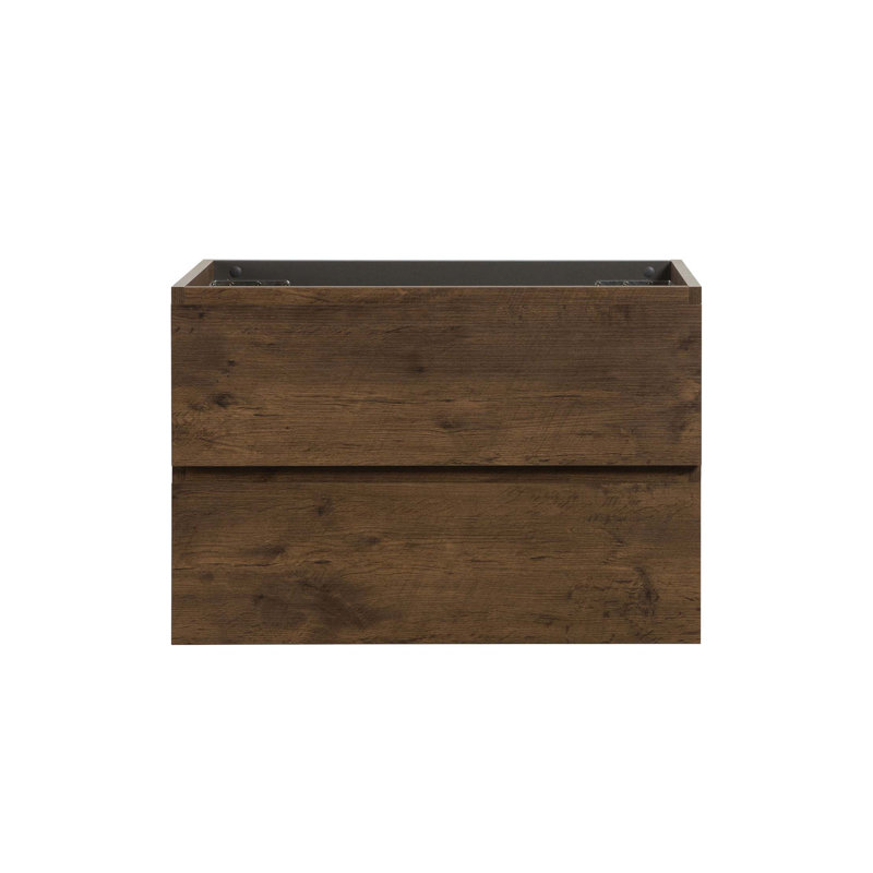 Armoire murale sans lavabo, avec deux tiroirs, pré-assemblée, Brun